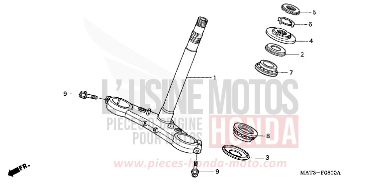STEERING STEM for Super Blackbird MUTE BLACK METALLIC (NH359B) from 1998